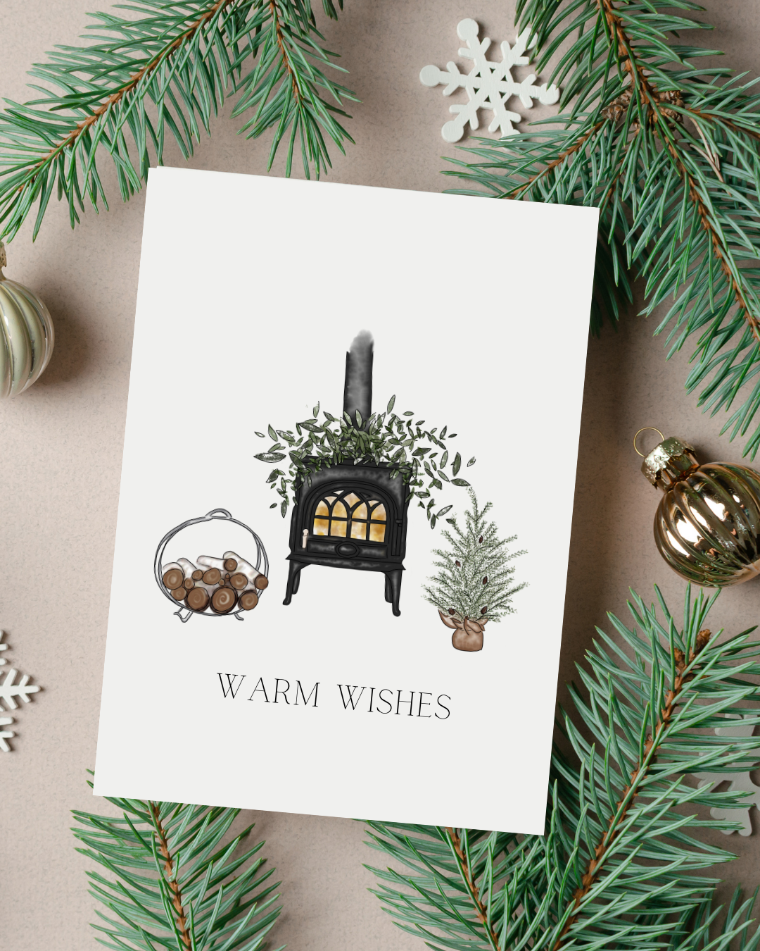 🎄 “Warm Wishes” Holiday Card | 4.25" x 5.5" card w/envelopes | 2023 Holiday Collection