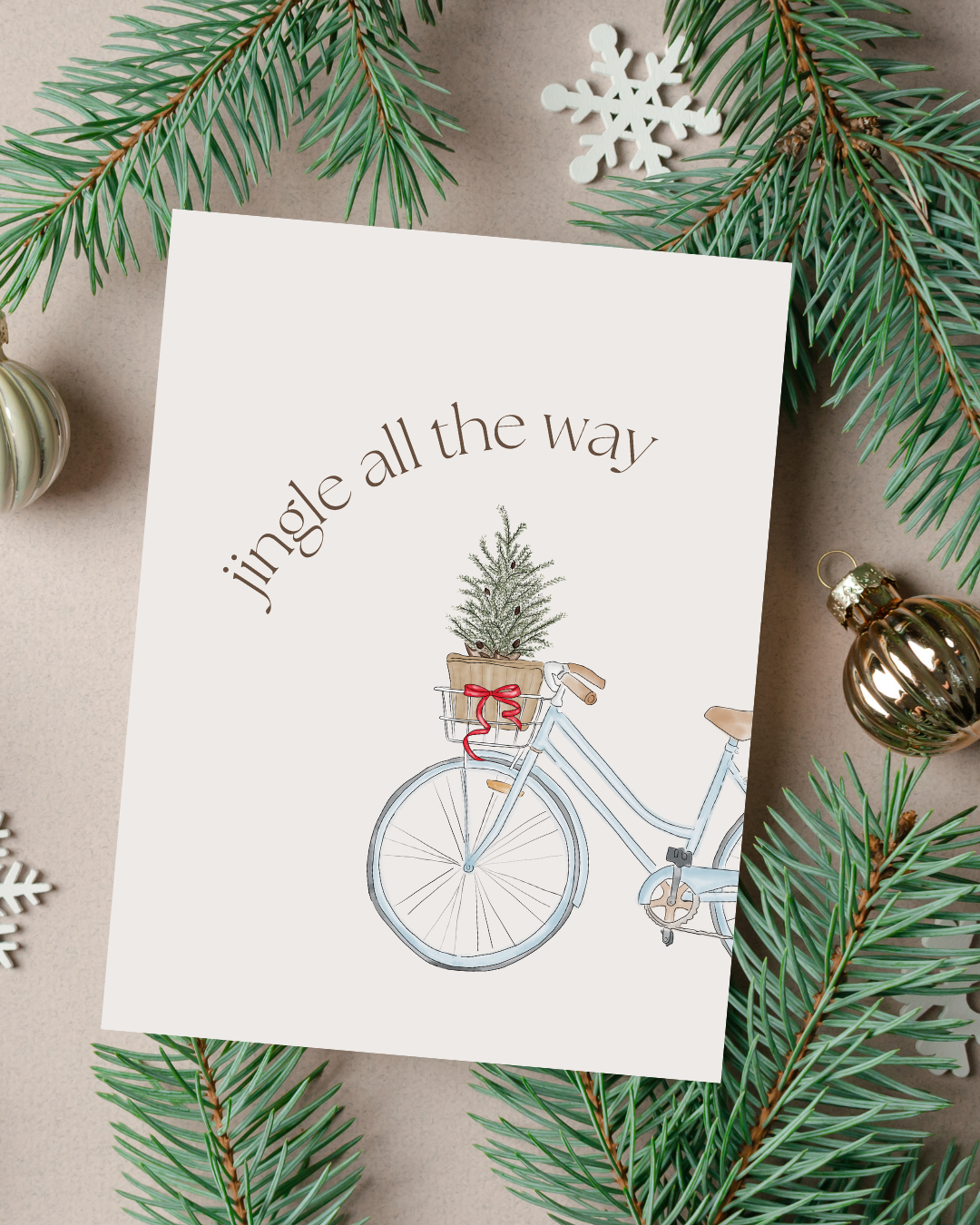 🎄 Coastal Bike Holiday Card | 4.25" x 5.5" card w/envelope | 2023 Holiday Collection