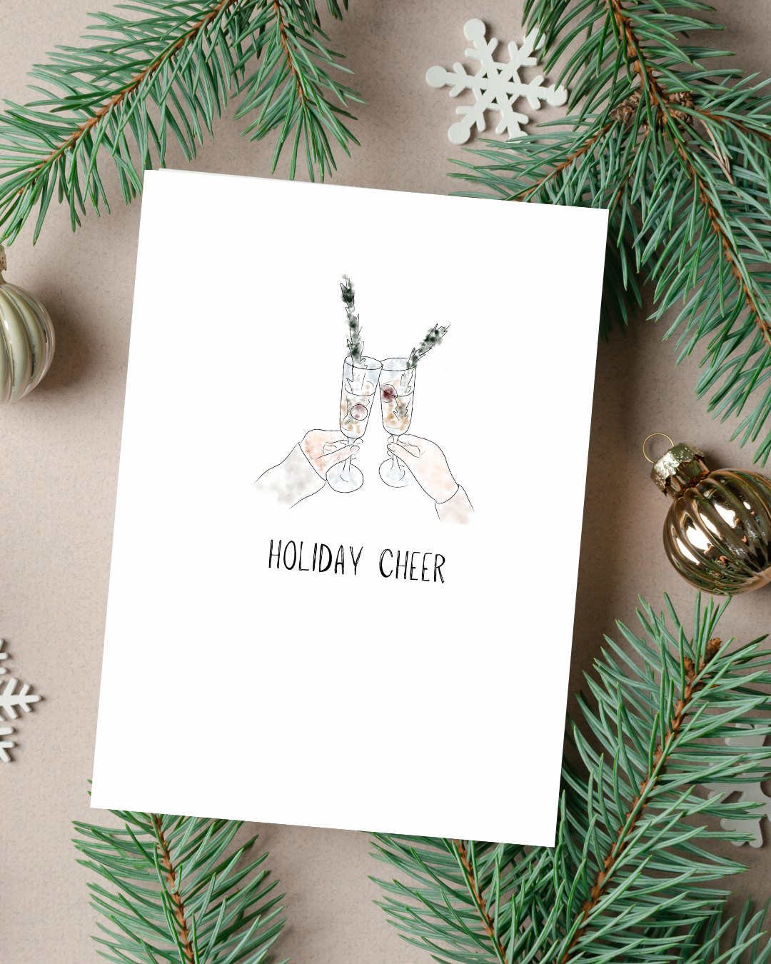 🎄 “Holiday Cheer” Holiday Card - Minimalist Collection | 4.25" x 5.5" card w/envelope | 2023 Holiday Collection