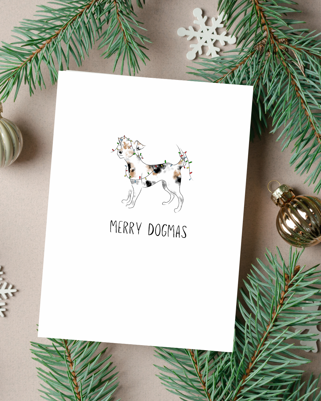 🎄 “Merry Dogmas” Holiday Card - Minimalist Collection | 4.25" x 5.5" card w/envelope | 2023 Holiday Collection