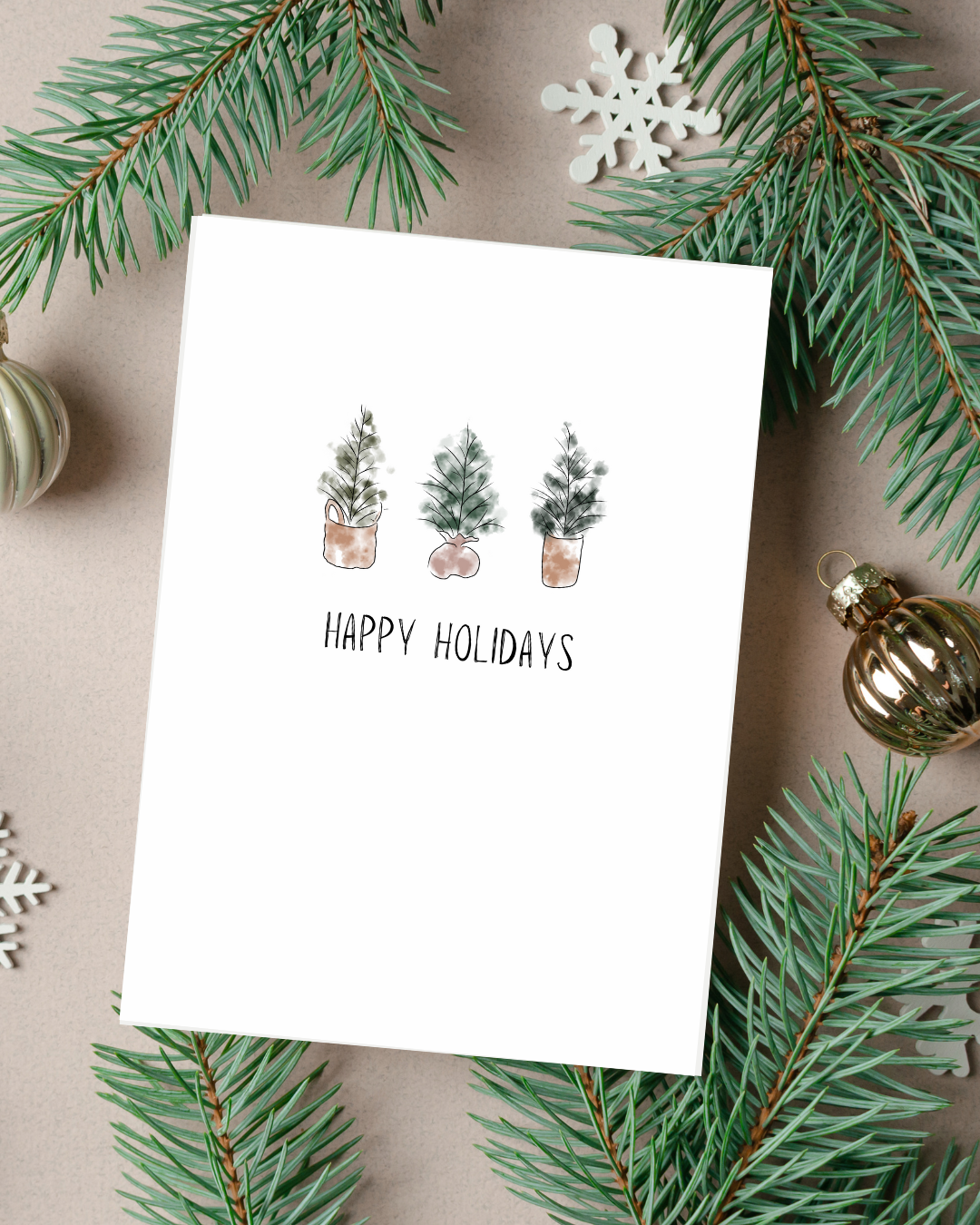 🎄 “Happy Holidays” Holiday Card - Minimalist Collection | 4.25" x 5.5" card w/envelope | 2023 Holiday Collection
