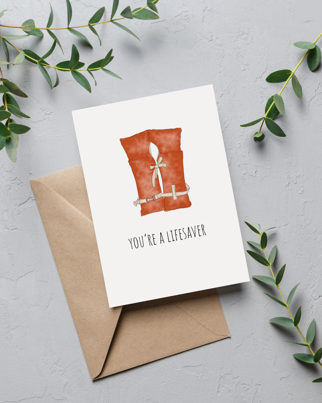 "You're a lifesaver" Thank You Card | 4.25" x 5.5" card w/envelope