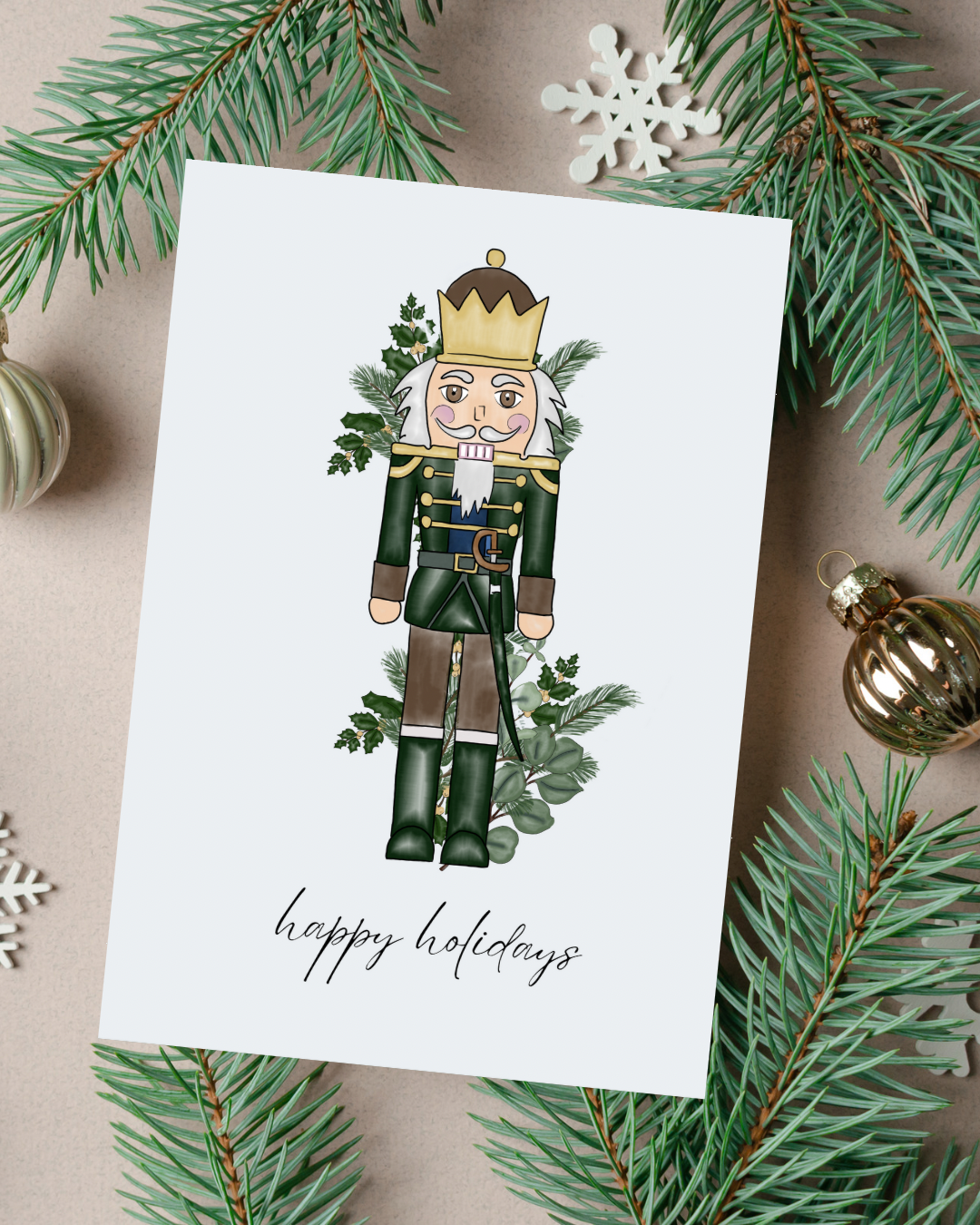 🎄 “Happy Holidays” Nutcracker Holiday Card | 4.25" x 5.5" card w/envelope | 2023 Holiday Collection