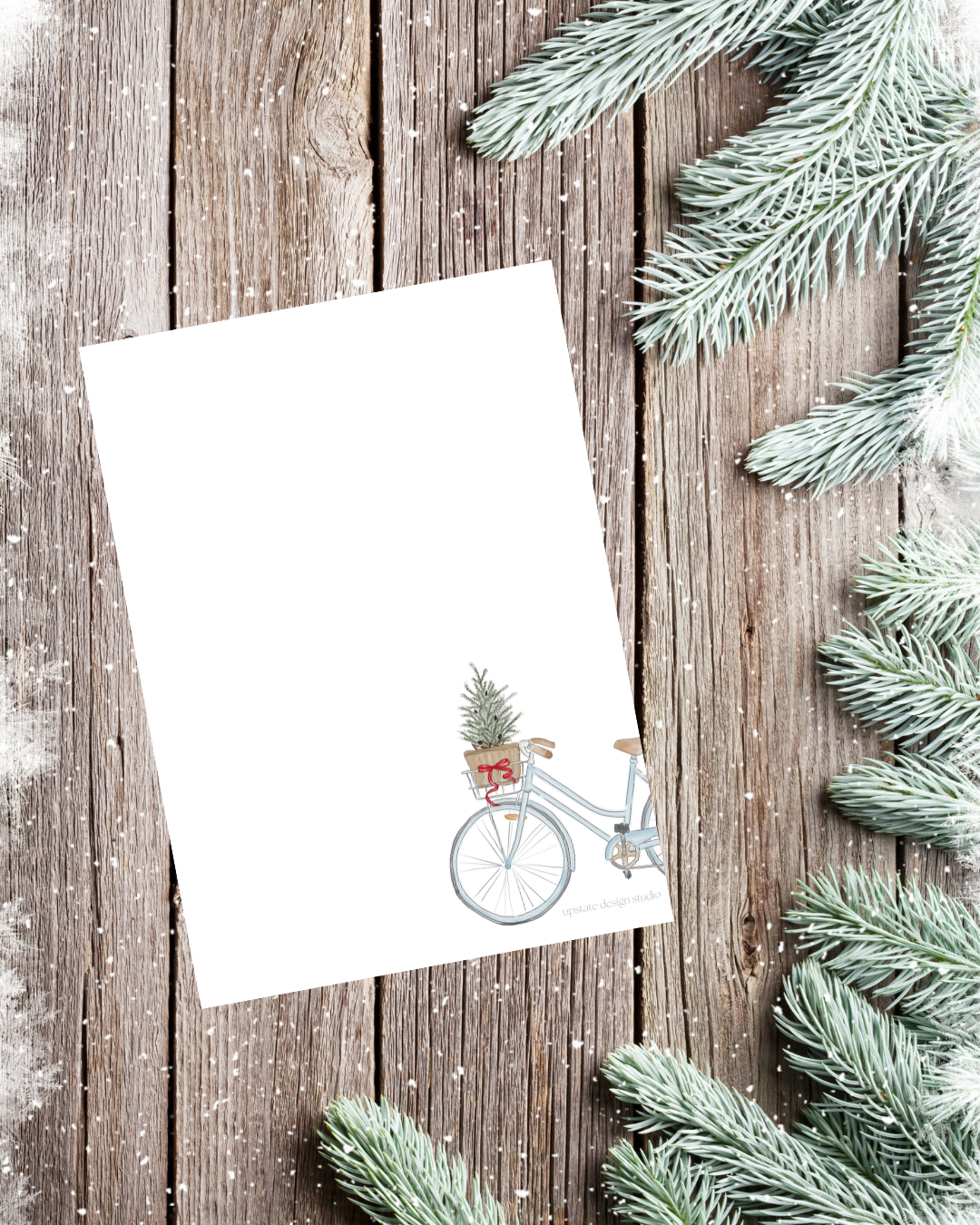 🎄 Coastal Bike Holiday Unlined Notepad | 4.25" x 5.5”