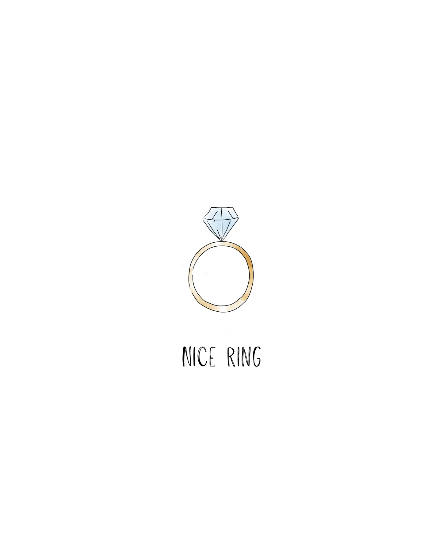 "nice ring" engagement card | minimalist collection | 4.25 x 5"