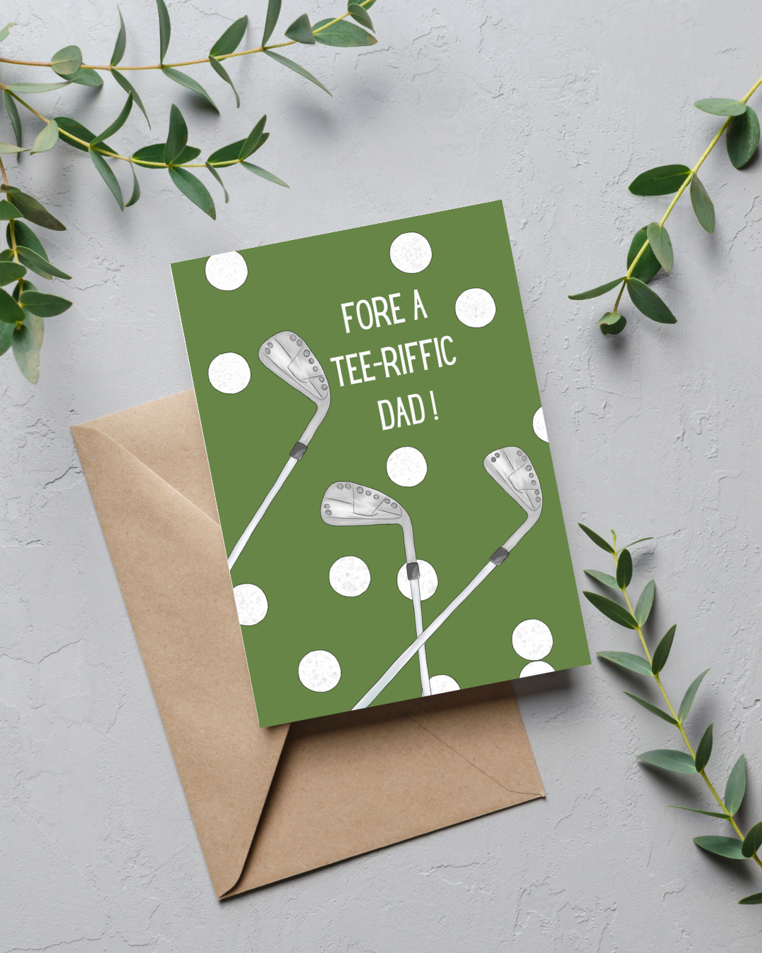 Golf Father's Day Card | 4.25x5.5" Card w/envelope