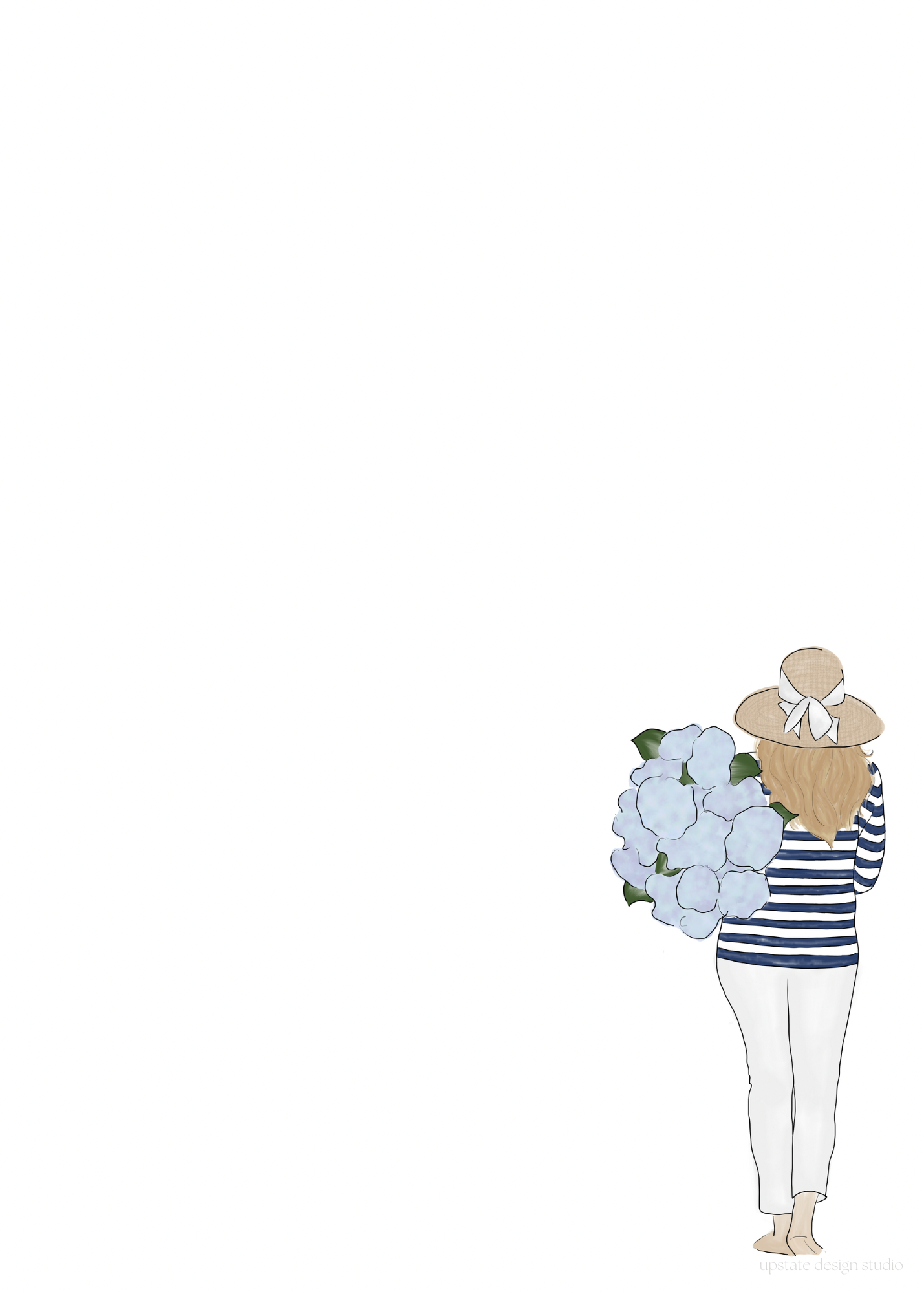 Woman w/Hydrangeas Notepad - 4.5"x6"