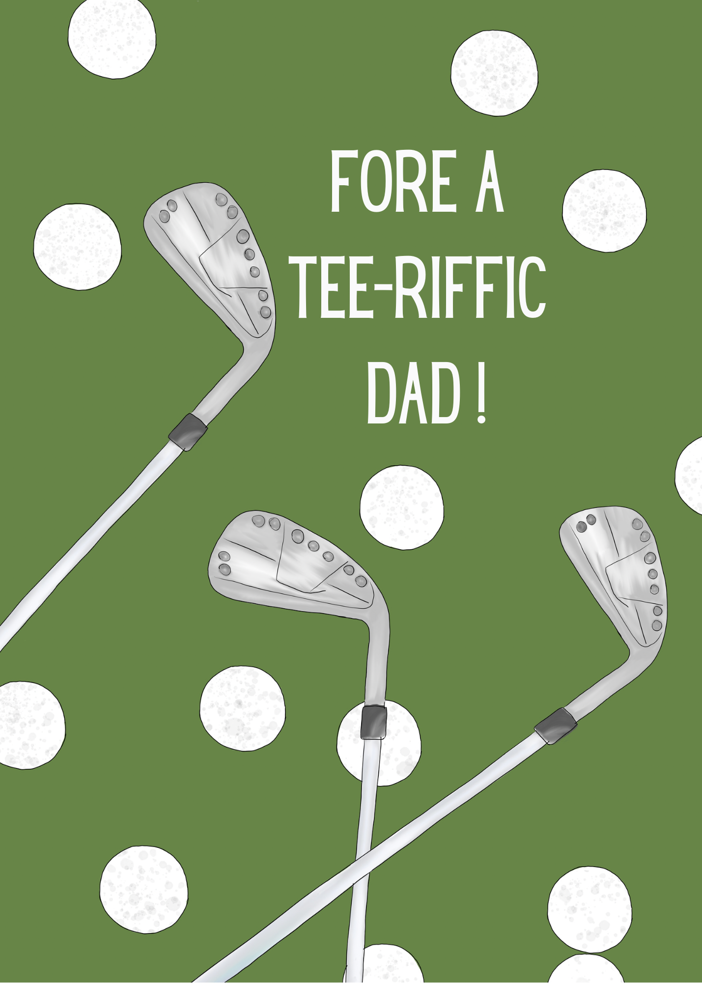 Golf Father's Day Card | 4.25x5.5" Card w/envelope