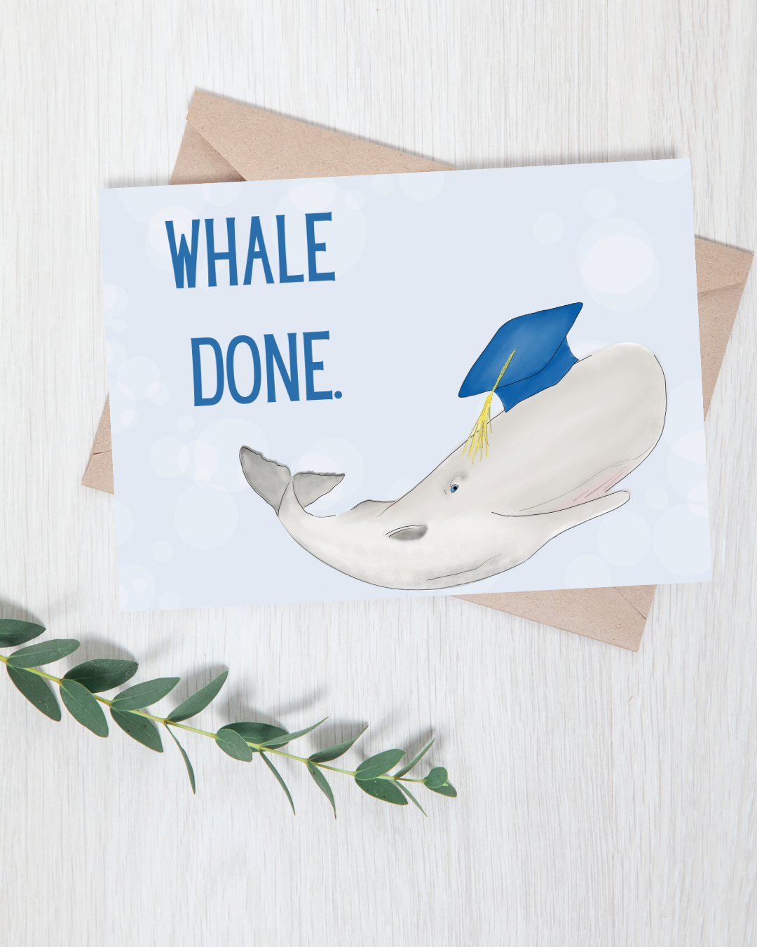 "Whale Done" Graduation Card | 4.25x5.5" Card w/envelope