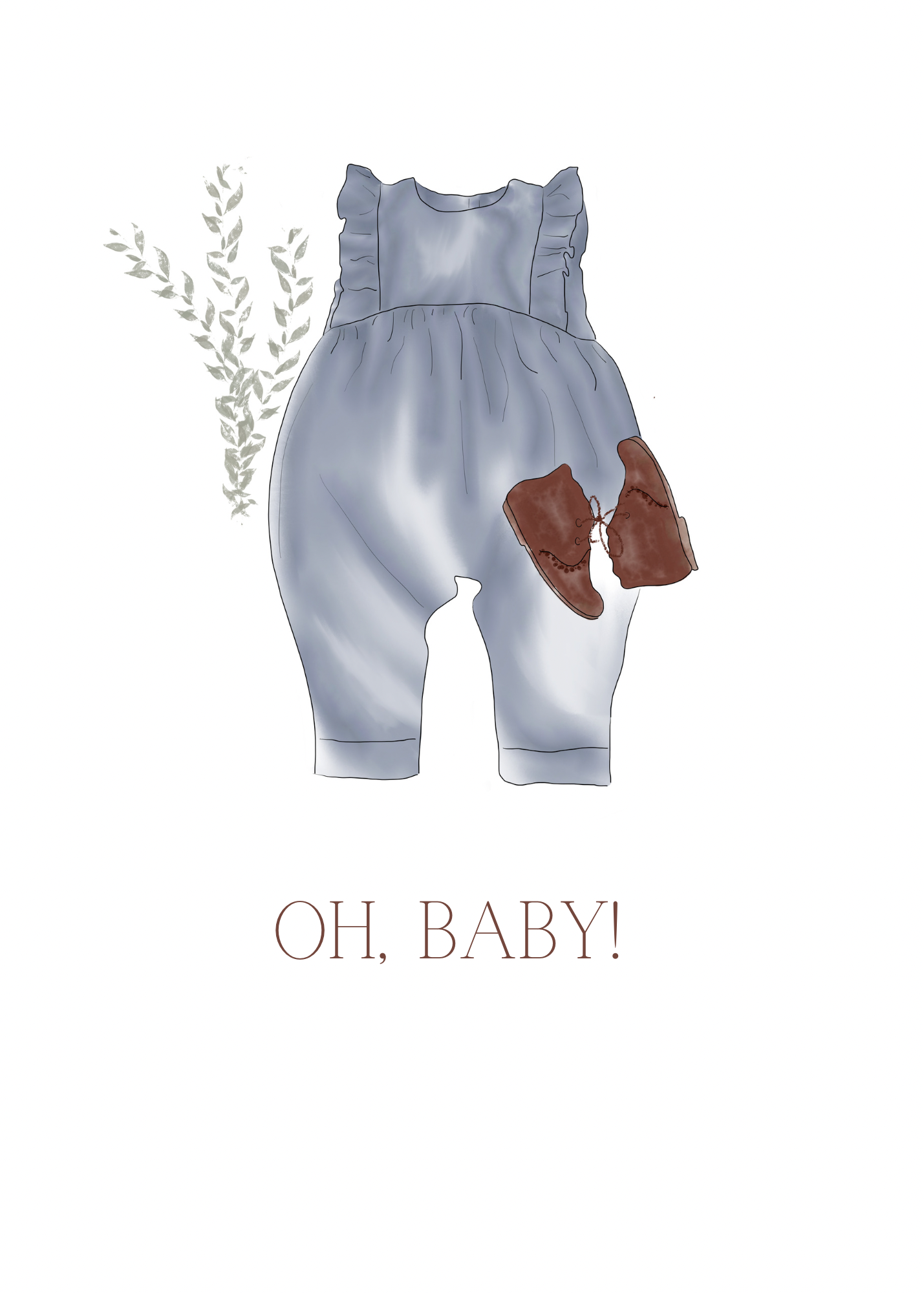 "Oh, baby!" Baby Shower Card | 4.25x5.5" Card w/envelope