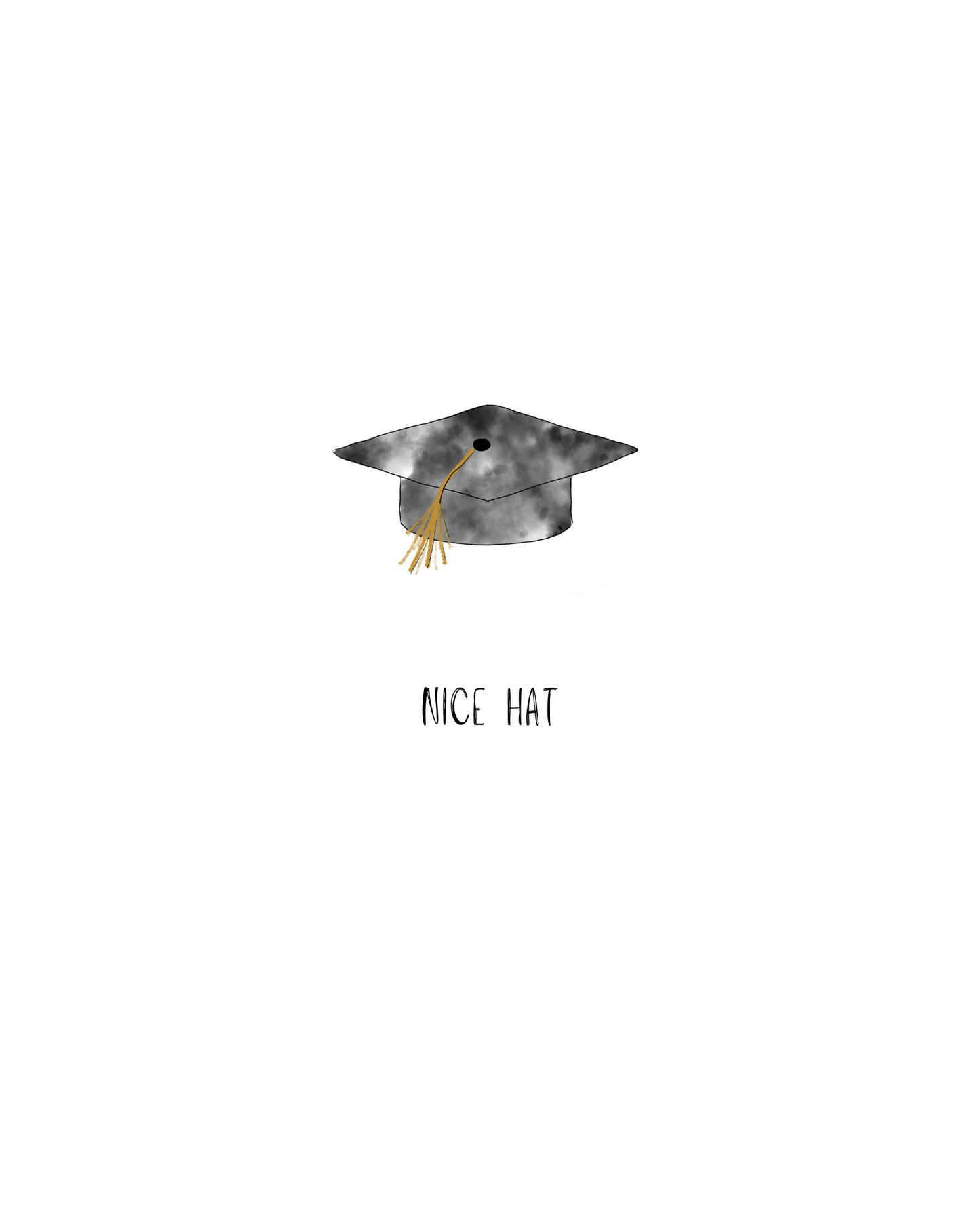 Grad Cap - Minimalist Collection | 4.25x5.5" Card w/envelope