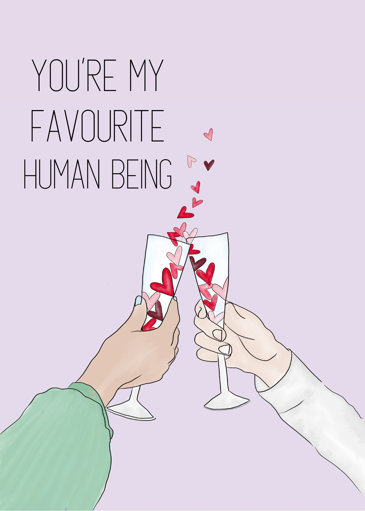 đź’• Favourite Human Greeting Card | 4.25x5.5" Card w/envelope
