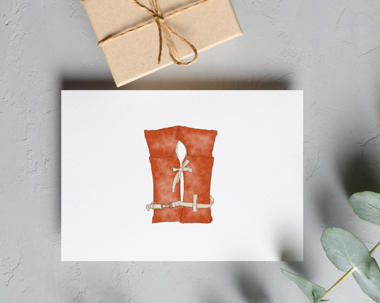 Life Jacket Note Card | 4.25" x 5.5" card w/envelope