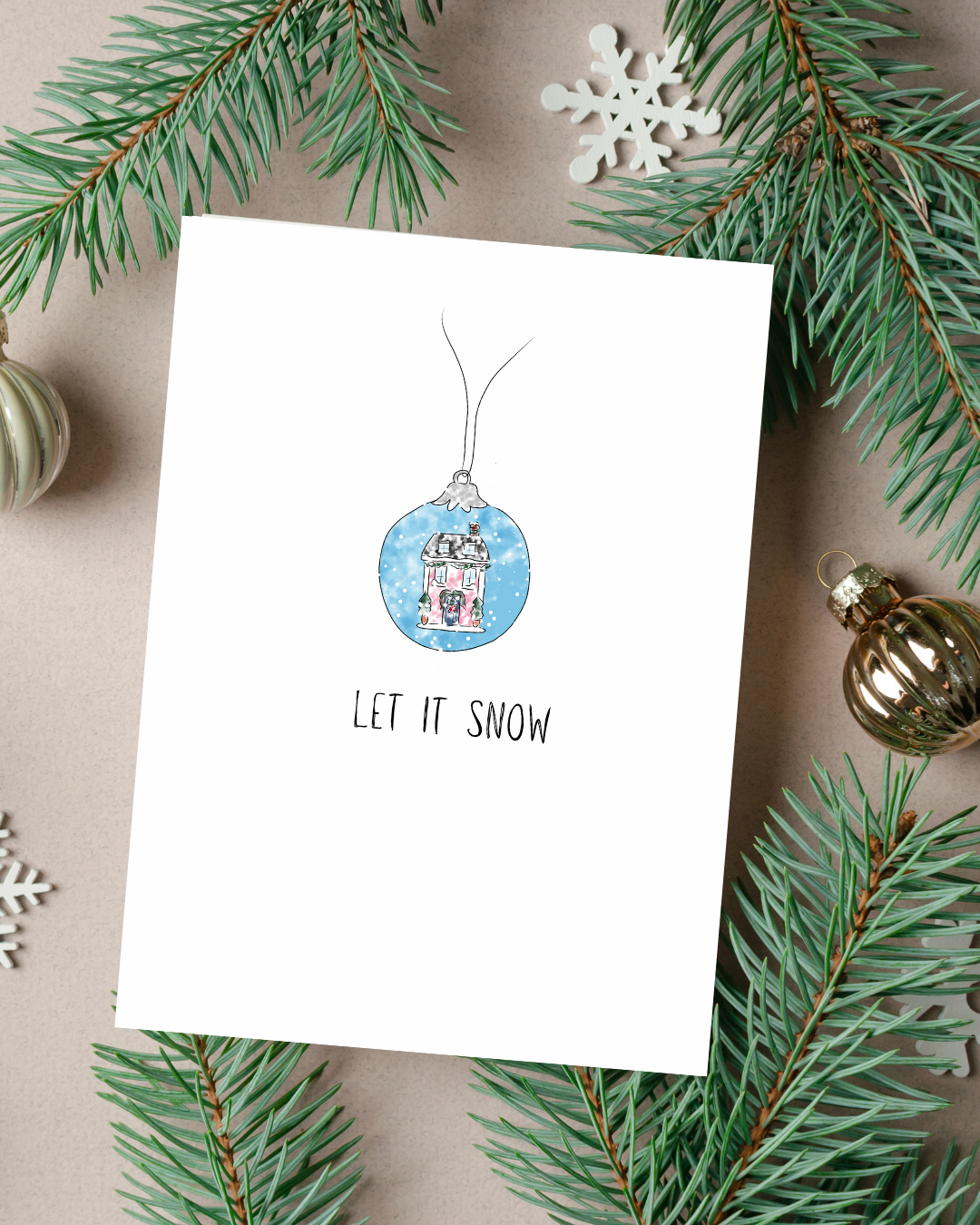🎄 “Let it Snow” Holiday Card - Minimalist Collection | 4.25