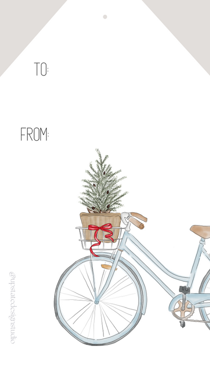 🎄 Coastal Bike Gift Tag | Set of 10 | 2023 Holiday Collection