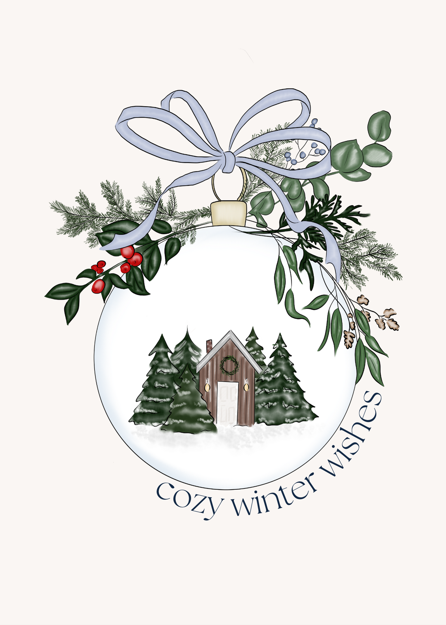 🎄 Cozy Winter Wishes Holiday Card | 4.25" x 5.5" card w/envelope | 2024 Holiday Collection
