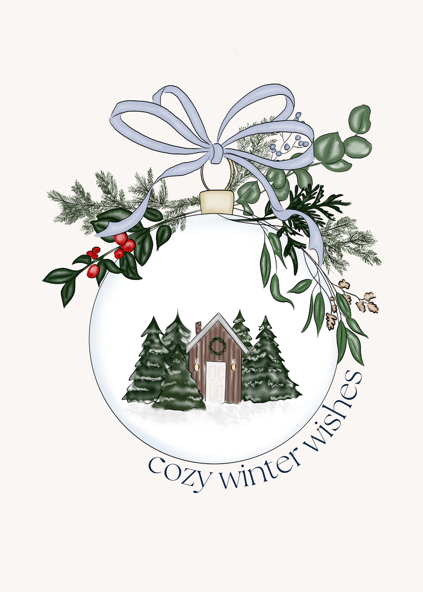 🎄 Cozy Winter Wishes Holiday Card | 4.25