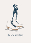 🎄 skates with navy ribbon Holiday Card | 4.25