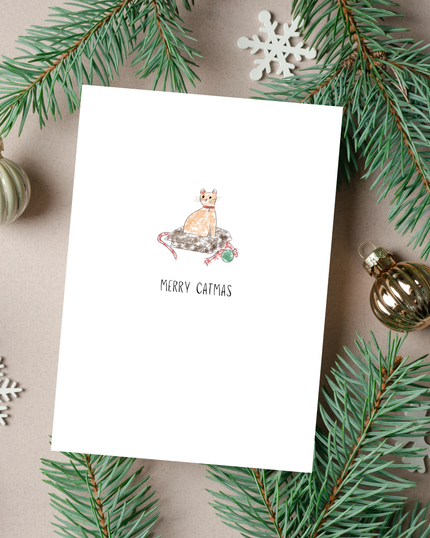 “Merry Catmas” Holiday Card - Minimalist Collection | 4.25