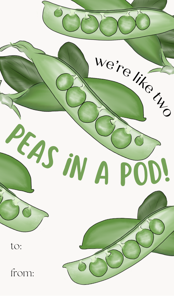 💕 Pack of 30 School Valentines - Fruit & Veggie Puns (no envelopes)