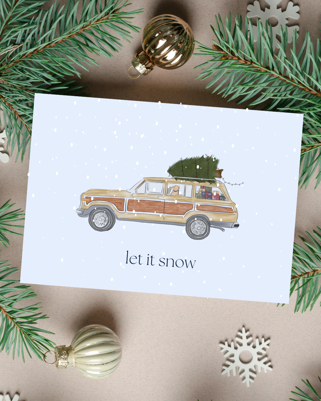 🎄 “Let it Snow” Holiday Card | Christmas Jeep | 4.25