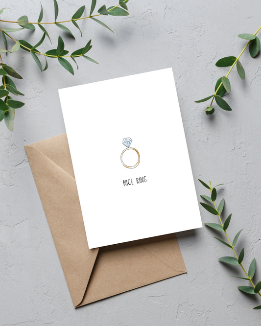 "nice ring" engagement card | minimalist collection | 4.25 x 5"