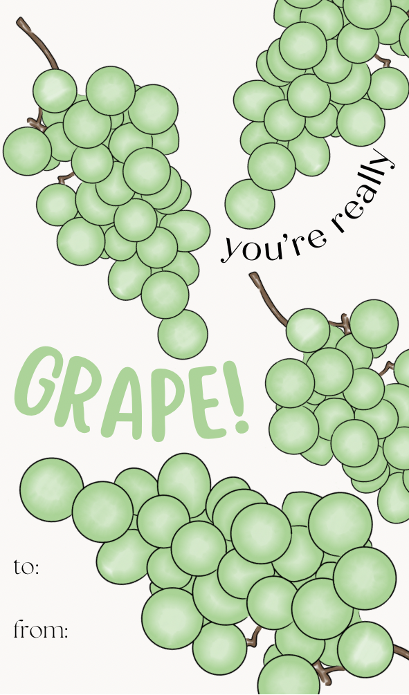 💕 Pack of 30 School Valentines - Fruit & Veggie Puns (no envelopes)