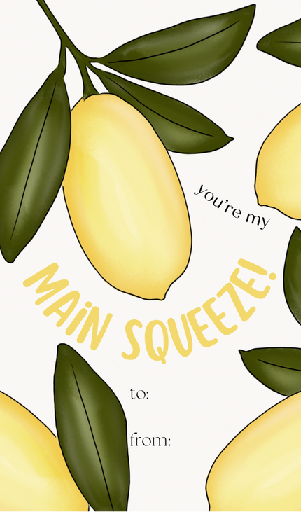 💕 Pack of 30 School Valentines - Fruit & Veggie Puns (no envelopes)