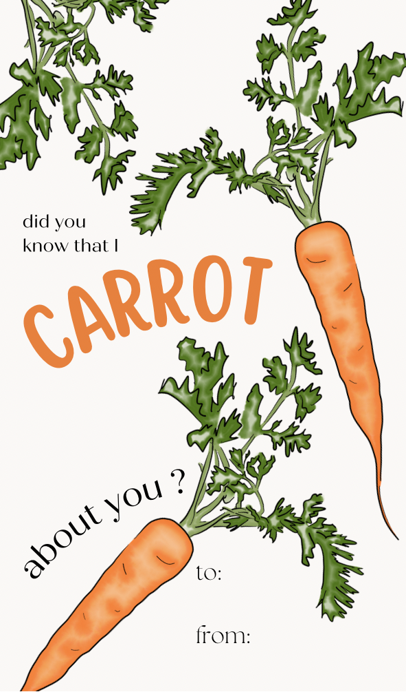 💕 Pack of 30 School Valentines - Fruit & Veggie Puns (no envelopes)