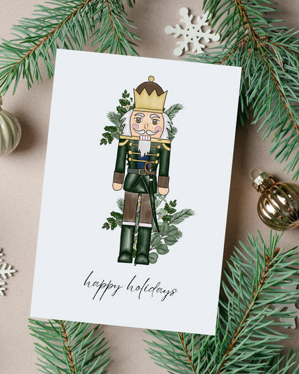 🎄 “Happy Holidays” Nutcracker Holiday Card | 4.25