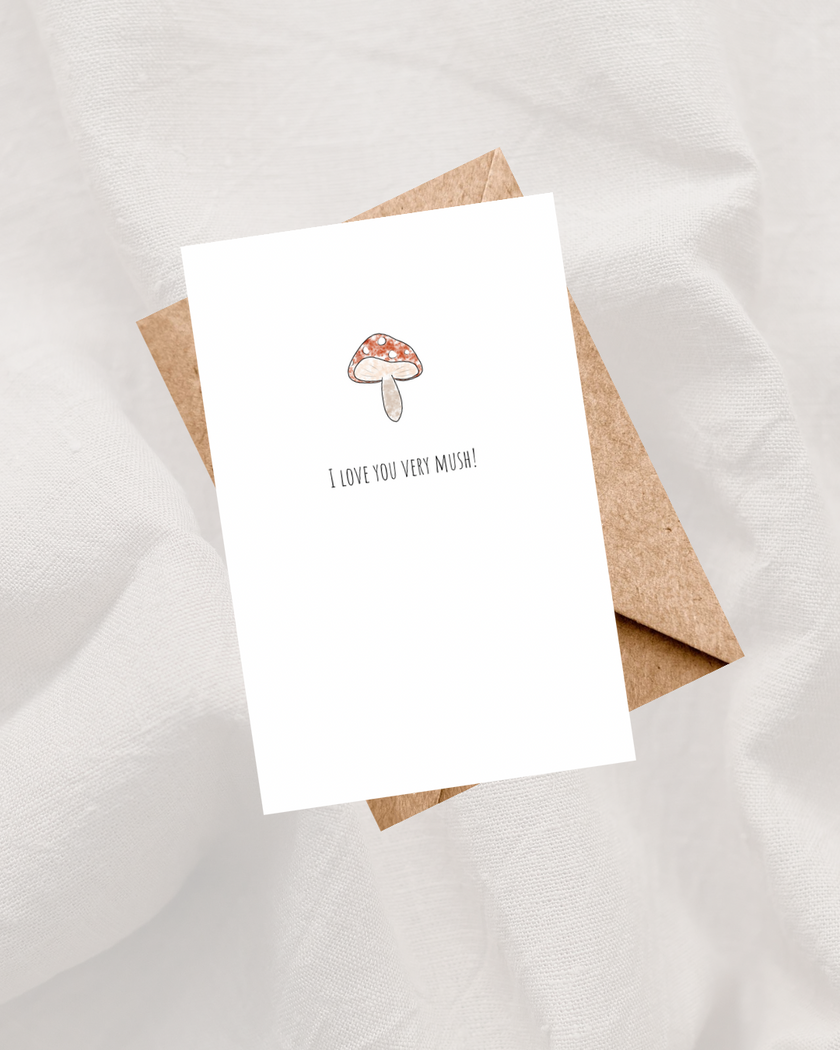 💕 “I love you so Mush!” Card - Minimalist Collection | 4.25 x 5.5” Card /envelope
