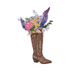 Cowboy Boot w/Flowers Sticker