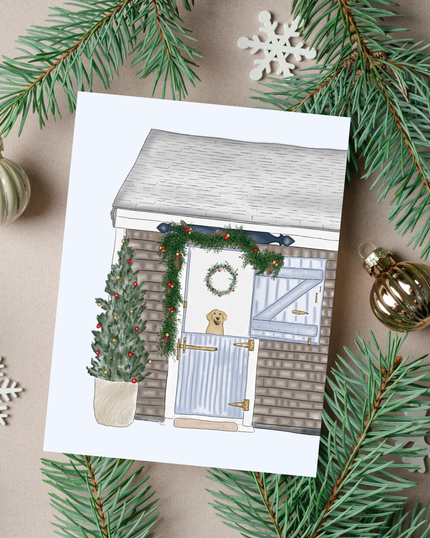 🎄 Coastal Cottage Holiday Card | 4.25