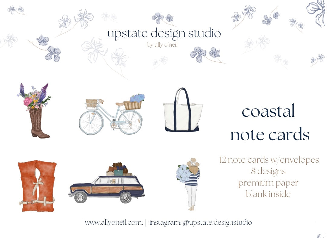 Coastal Note Cards Boxed Set | set of 12