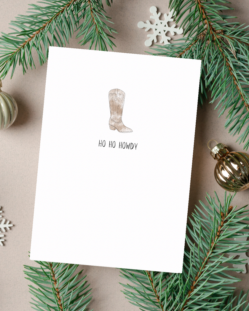 🎄 “Ho Ho Howdy” Holiday Card - Minimalist Collection | 4.25