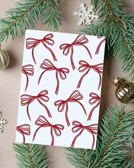 🎄 Red Bow Holiday Card | 4.25