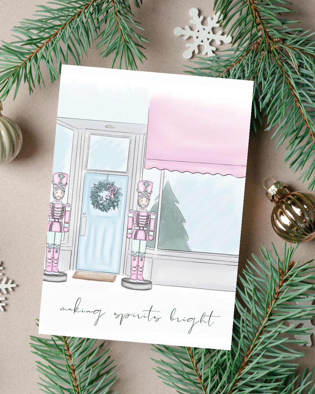 🎄 “Making Spirits Bright” Holiday Card | 4.25