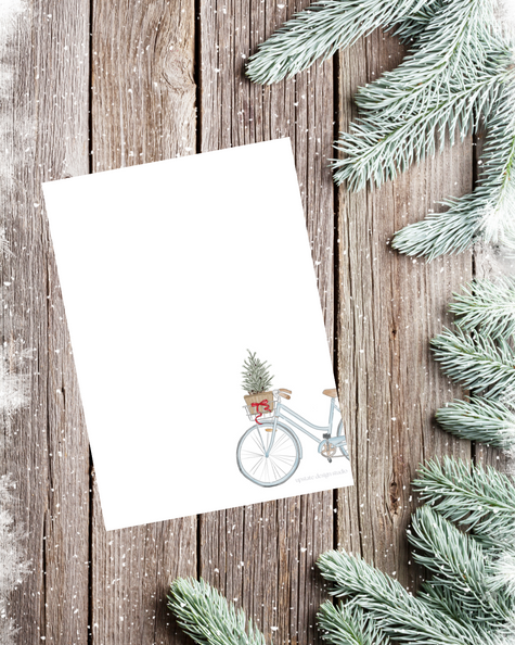 🎄 Coastal Bike Holiday Unlined Notepad | 4.25
