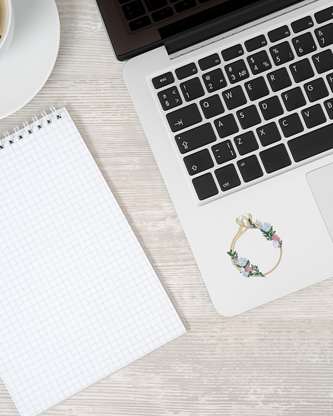 Floral Engagement Ring Sticker | 3” x 3”