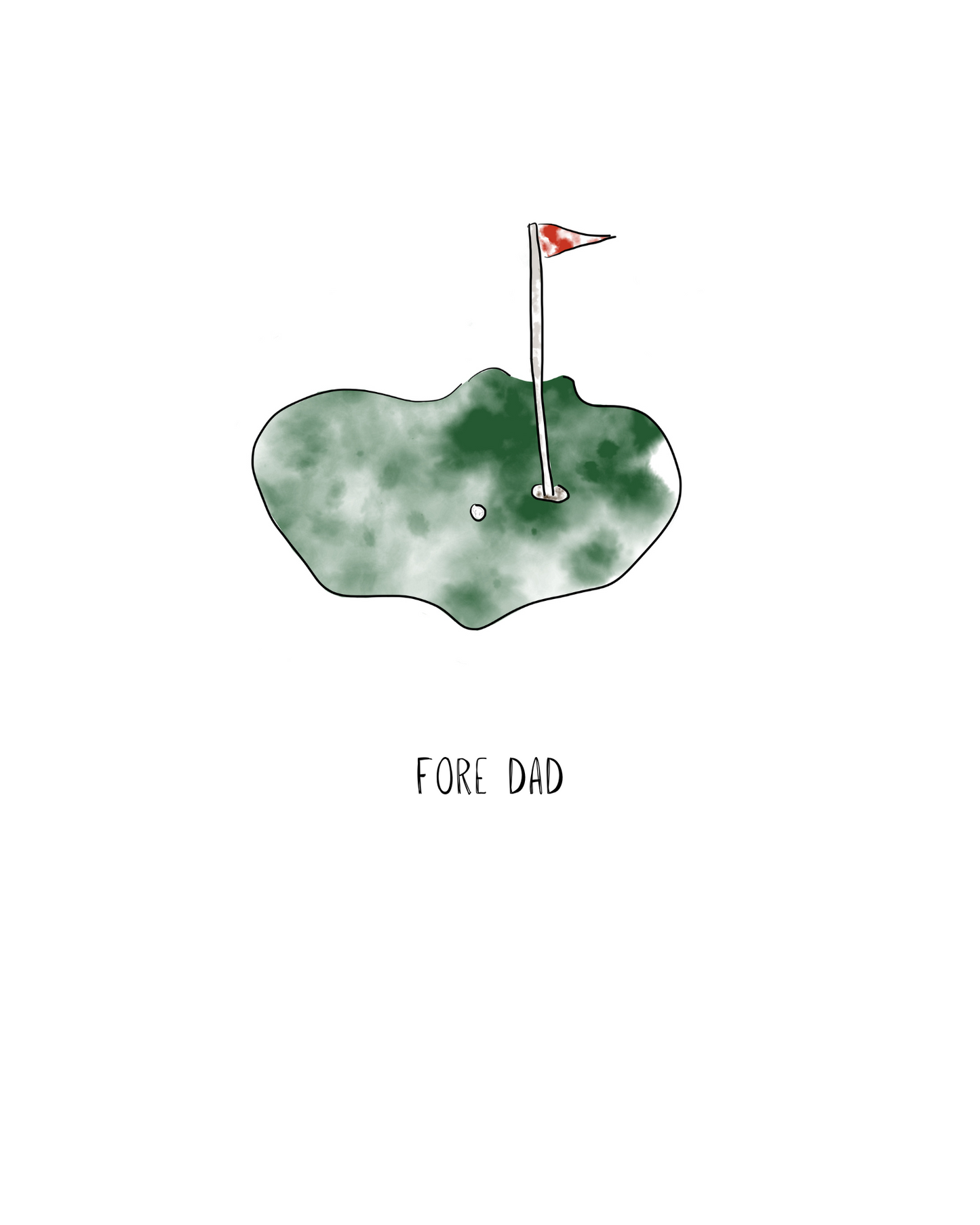 "Fore Dad" Card - Minimalist Collection  | 4.25x5.5" Card w/envelope