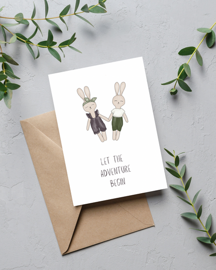 Bunny Friends Baby Shower Card | 4.25x5.5