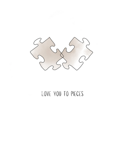 💕 Puzzle Piece Card - Minimalist Collection