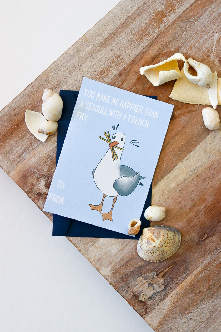 💕 Pack of 20 School Valentines - Seaside Collection (with envelopes)