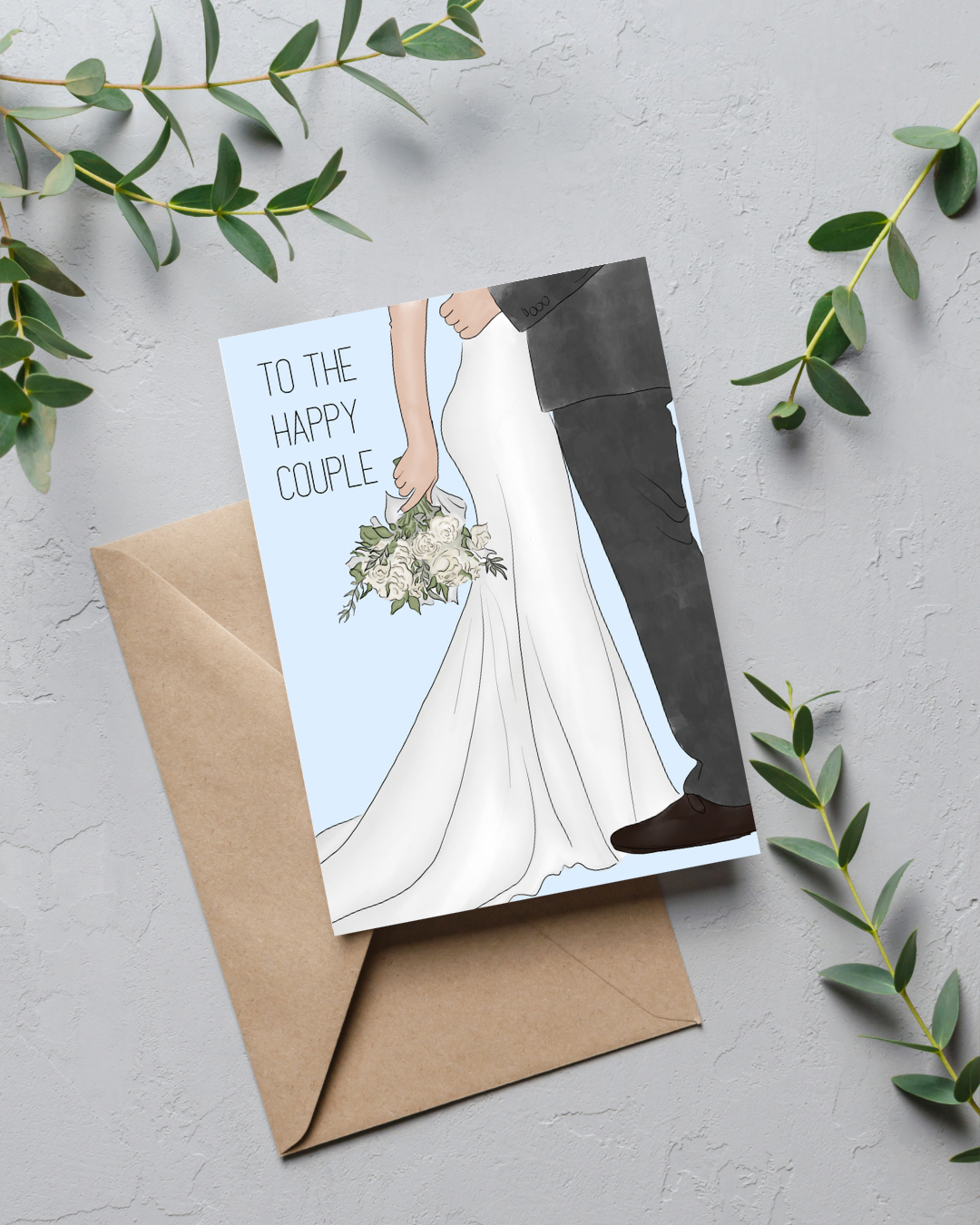 Happy Couple Wedding Card | 4.25x5.5" Card w/envelope