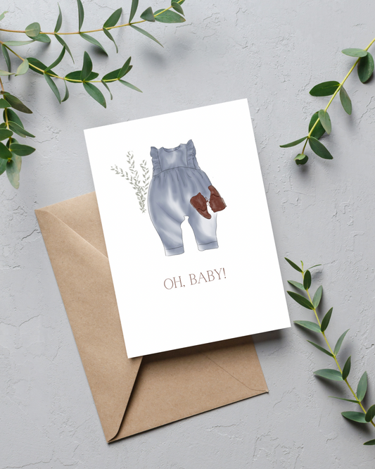 "Oh, baby!" Baby Shower Card | 4.25x5.5" Card w/envelope