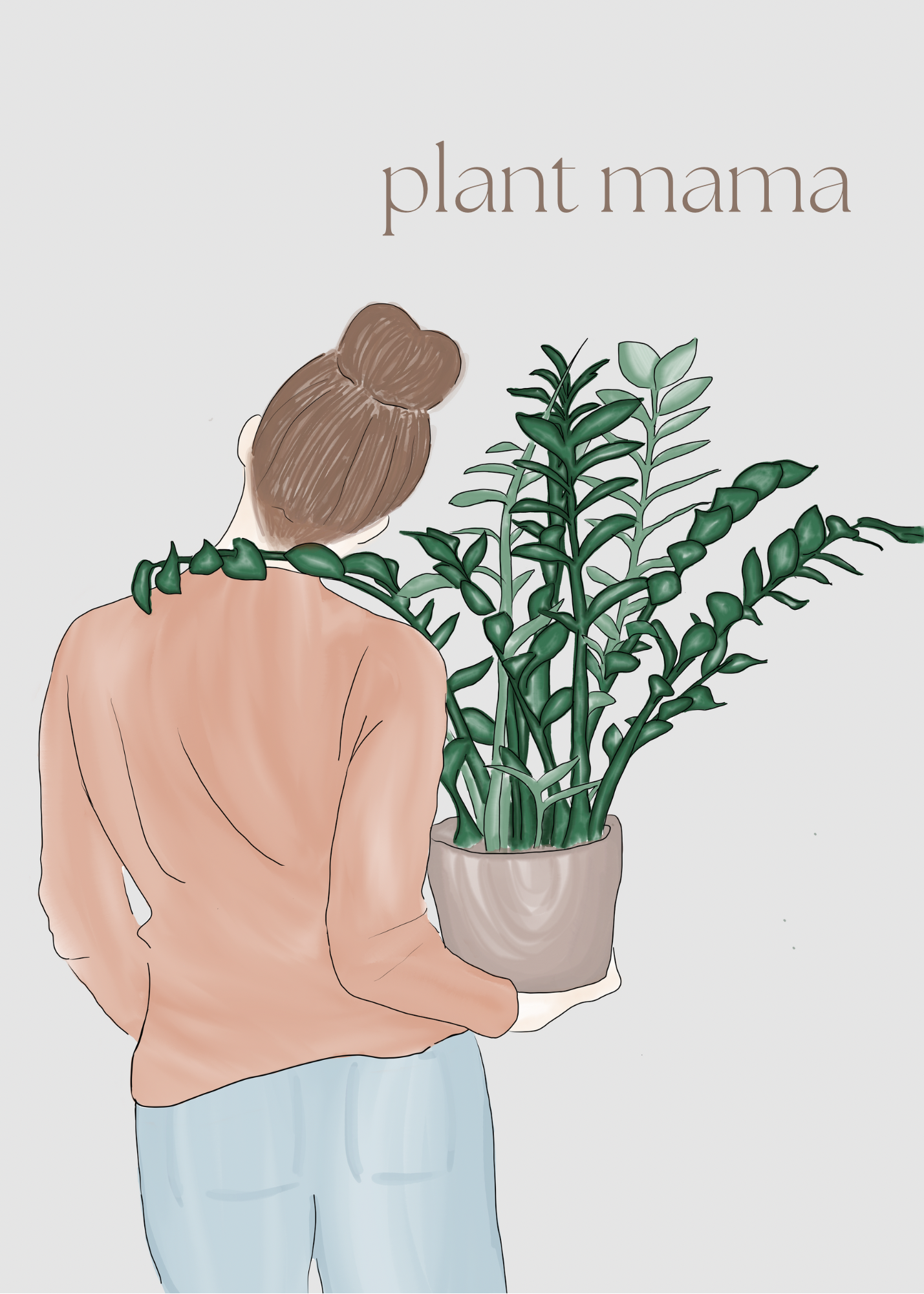 "plant mama" mother's day card | 4.25"x5.5" card w/envelope