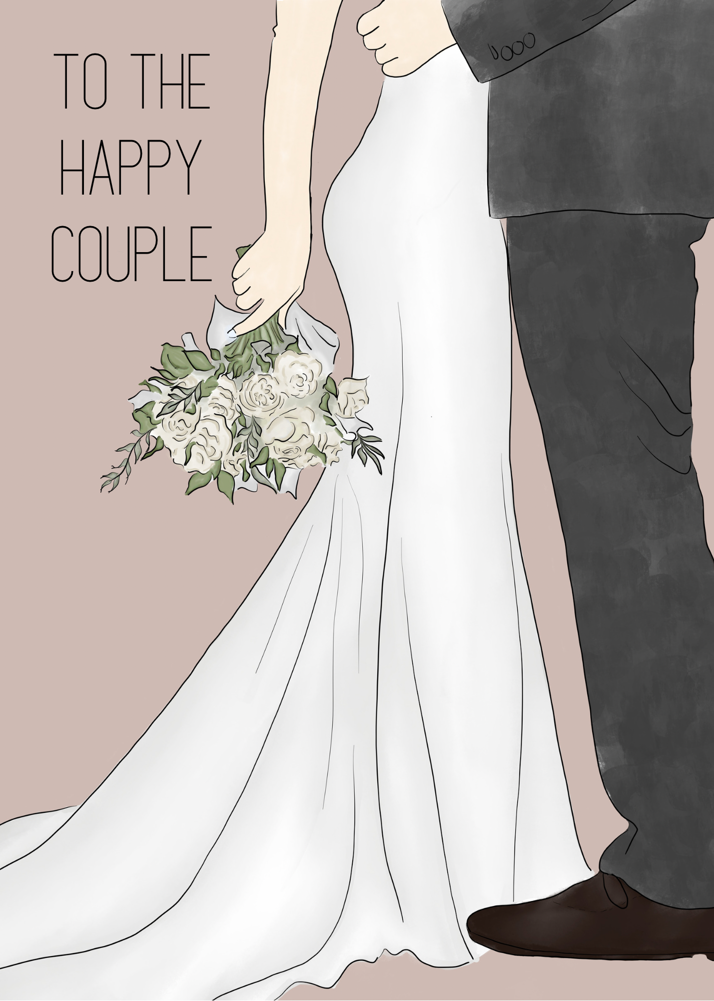 Happy Couple Wedding Card | 4.25x5.5" Card w/envelope