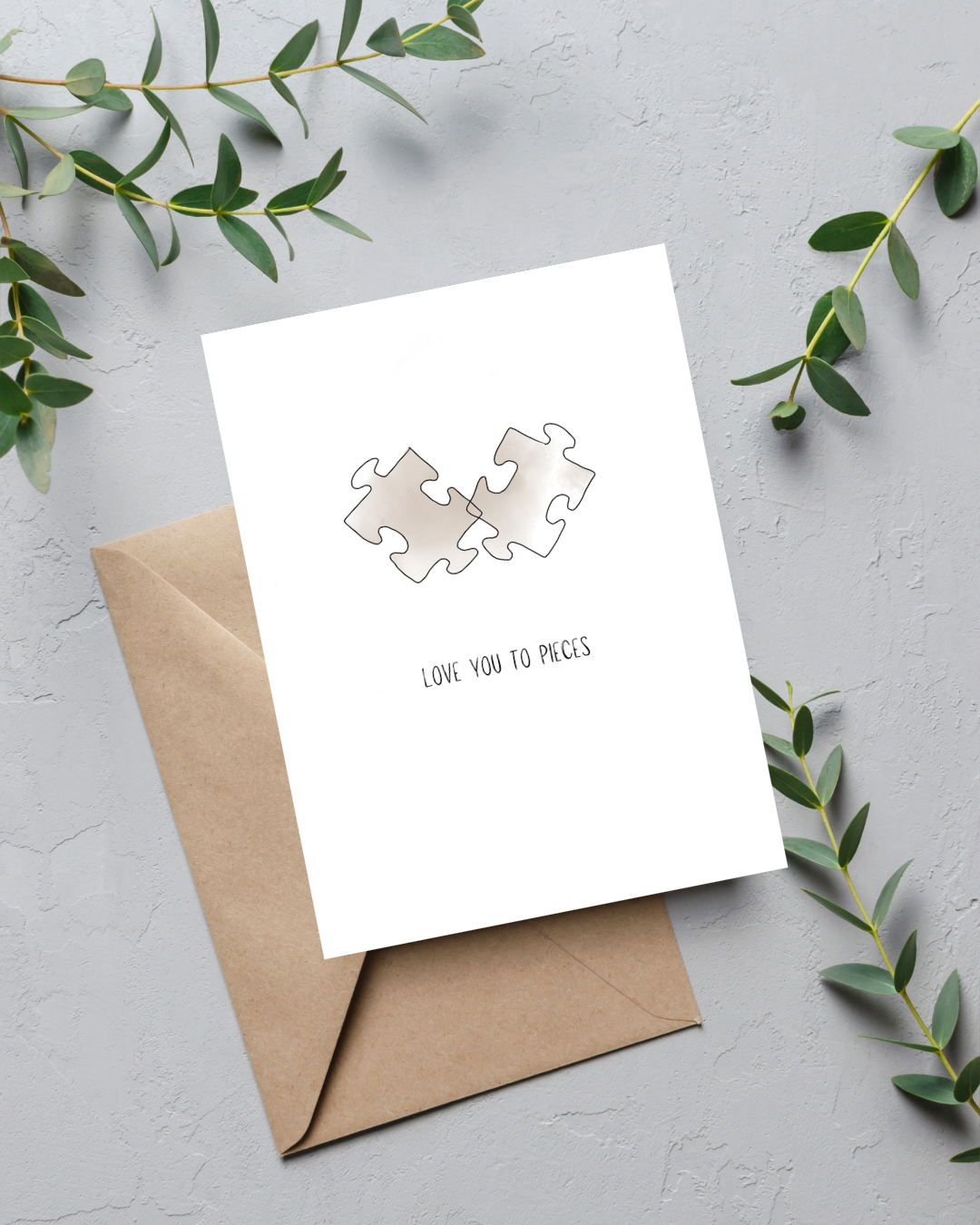 💕 Puzzle Piece Card - Minimalist Collection