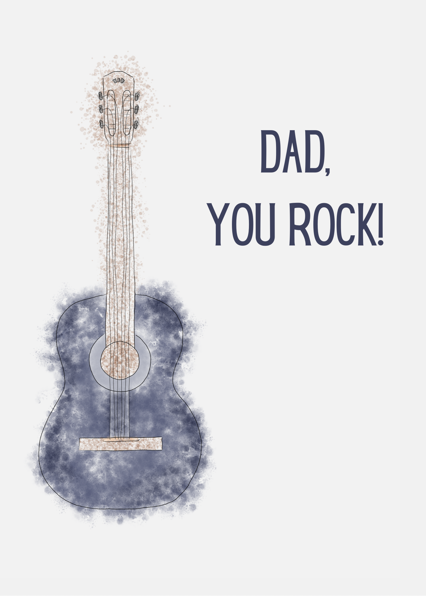 "Dad, you rock!" Father's Day Card | 4.25x5.5" Card w/ blue envelope