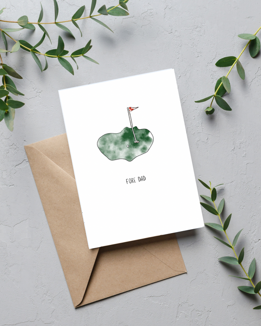 "Fore Dad" Card - Minimalist Collection  | 4.25x5.5" Card w/envelope